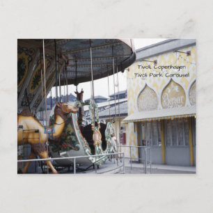 Tivoli Park Copenhagen Carousel 1940's Briefkaart