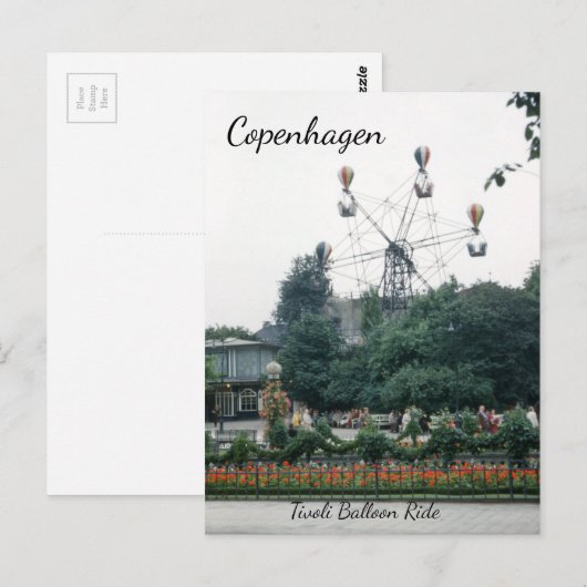 Tivoli Park Kopenhagen  ballonvaart 1940's Briefkaart (Voorkant / Achterkant)