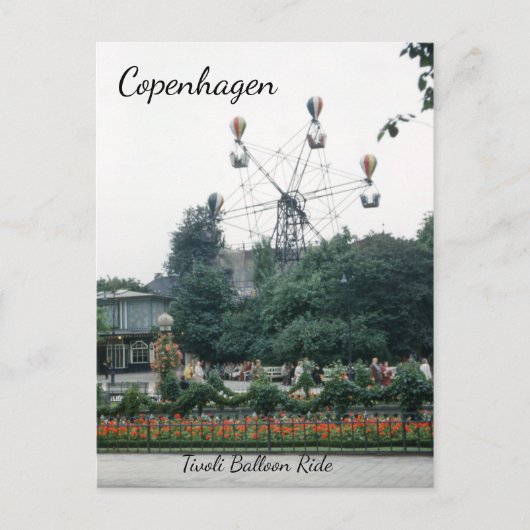 Tivoli Park Kopenhagen  ballonvaart 1940's Briefkaart (Voorkant)