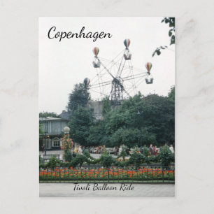 Tivoli Park Kopenhagen  Balloon Ride 1940's Briefkaart