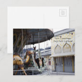 Tivoli Park Vintage van Kopenhagen Carrousel 1940 Briefkaart (Voorkant / Achterkant)