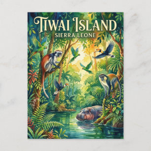 Tiwai-eiland natuurreservaat Sierra Leone Briefkaart