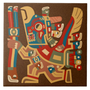 Tiwanaku Sun Warriors Tile Tegeltje