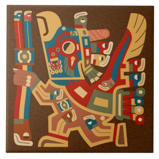 Tiwanaku Sun Warriors Tile Tegeltje (Voorkant)