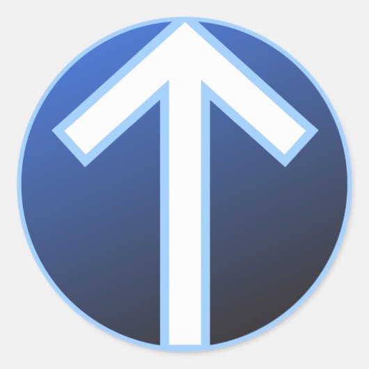 Tiwaz Teiwaz Tyr Warrior Rune Ronde Sticker (Voorkant)