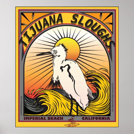 TIYUANA SLOUGHS IMPERIAL BEACH CALIFORNIA SURFING POSTER (Voorkant)