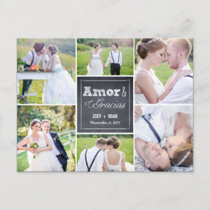 Tiza boda collage le agradece las postales briefkaart