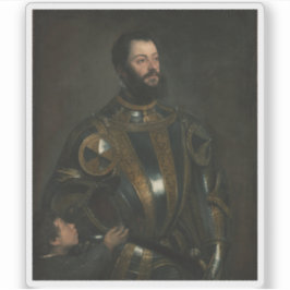 Tiziano Vecellio - Portret van Alfonso d'Avalos Sticker