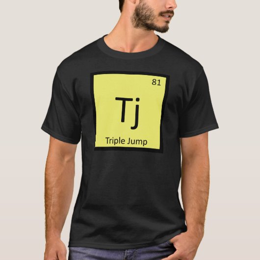 Tj - Triple Jump Track and Field Chemistry-symbool T-shirt (Voorkant)