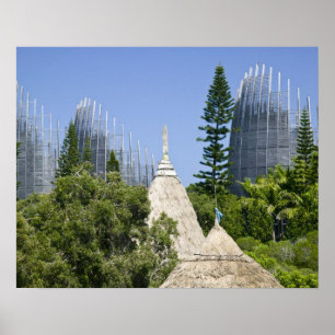 Tjibaou Cultureel Centrum, Noumea, Nieuw-Caledonië Poster