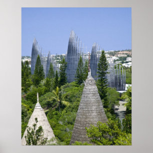 Tjibaou Cultureel Centrum, Noumea, Nieuw-Caledonië Poster