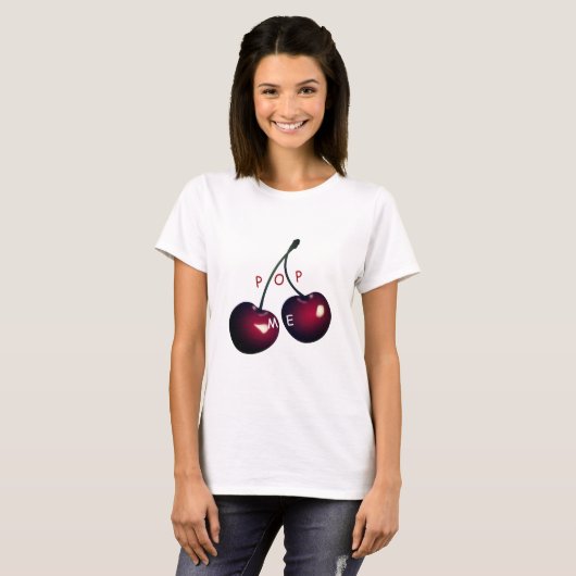 Tjirt afspelen met Cherry - Pop me - grappig T-shirt (Voorkant volledig)