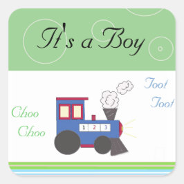 Tjoeketjoetrein Baby Jongen Vierkante Sticker