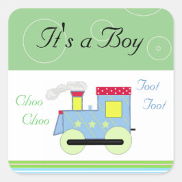Tjoeketjoetrein Baby Jongen Vierkante Sticker