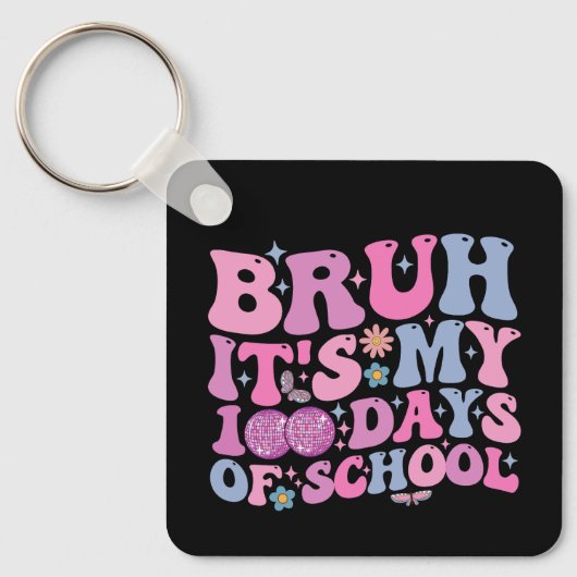 Tjonge, het is mijn 100 dagen op school vlinder di sleutelhanger (Voorkant)