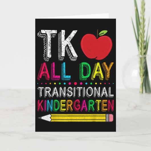 Tk All Day Transition Kindergarten Teacher Student Kaart (Voorkant)