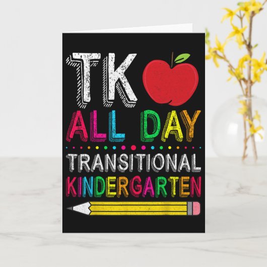 Tk All Day Transition Kindergarten Teacher Student Kaart (Gele Bloem)