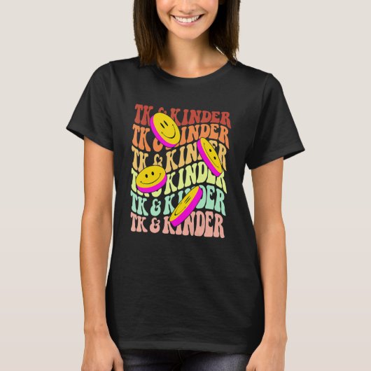 TK and Kinder retro smile face Back To School kind T-shirt (Voorkant)