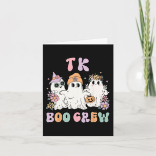 TK Boo Crew Retro Groovy Halloween Bloemig Spook T Kaart