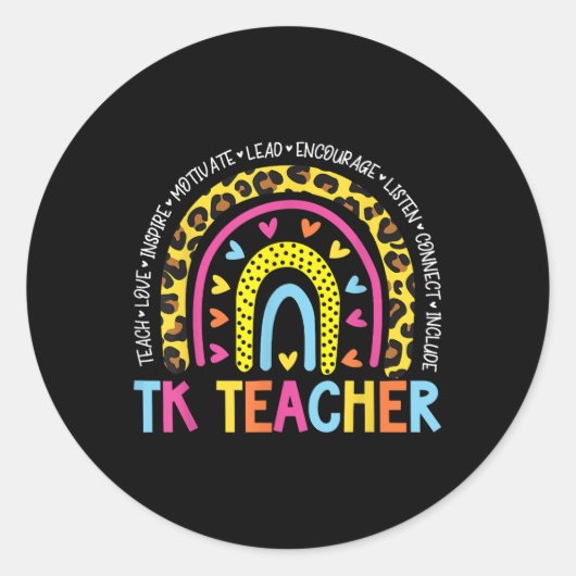 TK docent terug naar school Kind Ronde Sticker (Voorkant)