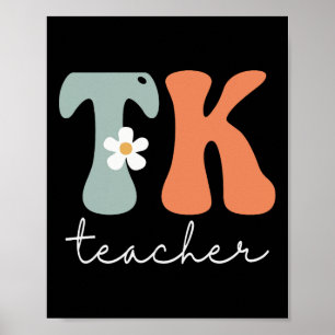 Tk Leraar Retro Groovy Vintage Gelukkige Eerste Da Poster