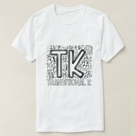 TK OvergangssituatieKindergarten Typografie terug T-shirt (Design voorkant)