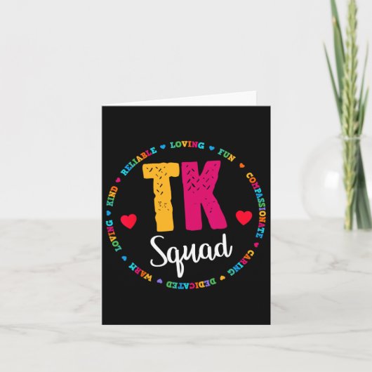 TK Squad T-shirt - Transitional Kindergarten Teach Kaart (Voorkant)