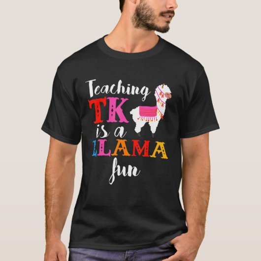 TK Teacher Transitional Kindergarten Llama T-shirt (Voorkant)