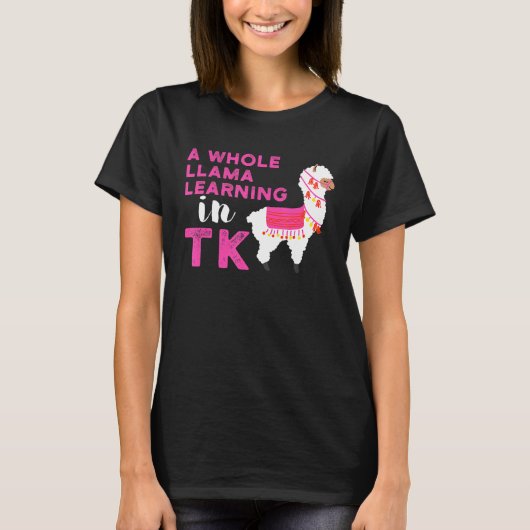 TK Transitional Kindergarten Llama  Learning T-shirt (Voorkant)