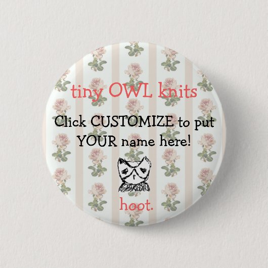 TKCD medium "jouw naam here"-toets Ronde Button 5,7 Cm (Voorkant)