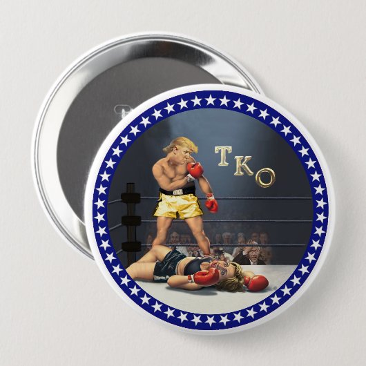 TKO: Trump Knock Out Ronde Button 4,0 Cm (Voorkant /achterkant)