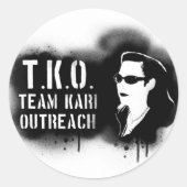 TKO - Zwart stencil Ronde Sticker (Voorkant)
