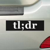 TL; DR betekent "te lang; niet gelezen" Bumpersticker (Op auto)