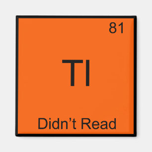 TL;DR Chemie Element Symbool Grappig TLDR Magneet