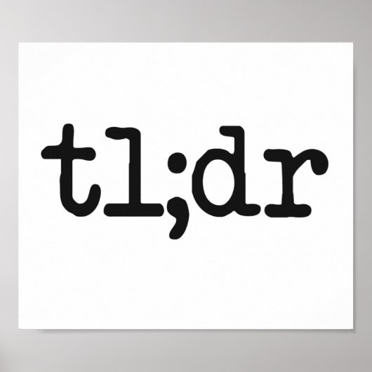 tl;dr te lang niet gelezen poster (Voorkant)