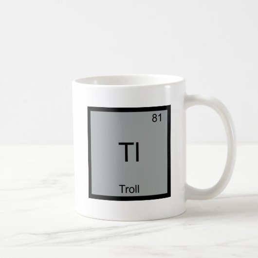 Tl - Troll Grappig Element Meme Periodiek Systeem Koffiemok (Rechts)