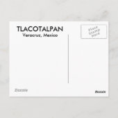 TLACOTALPAN, VERACRUZ BRIEFKAART (Achterkant)