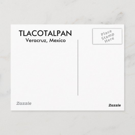 TLACOTALPAN, VERACRUZ BRIEFKAART (Achterkant)