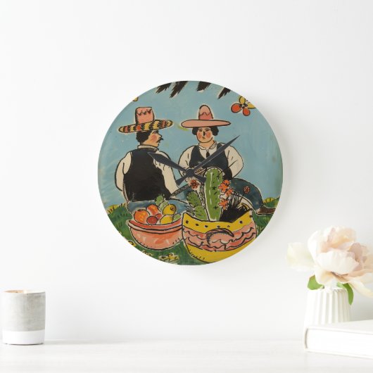  Tlaquepaque aardewerk geïnspireerde wandklok (Huis)