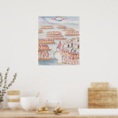 Tlatelolco en de lagune poster (Keuken)