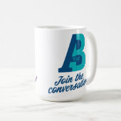 TLC-Mok - blauwgroen en paars Koffiemok (Voorkant rechts)