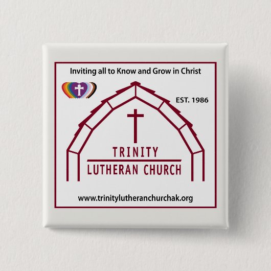 TLC Square Pin Vierkante Button 5,1 Cm (Voorkant)