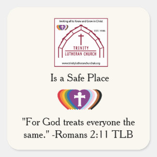 TLC Veilige Ruimte Vierkante Sticker