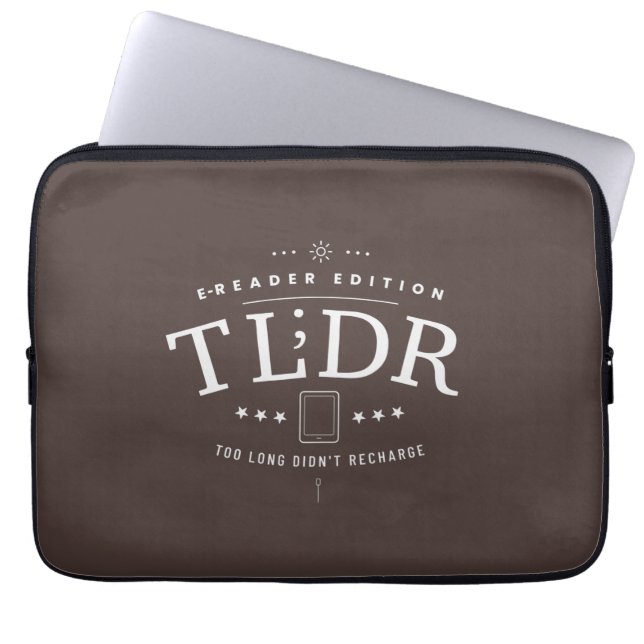 TLDR werd te lang niet opgeladen Laptop Sleeve (Voorkant)