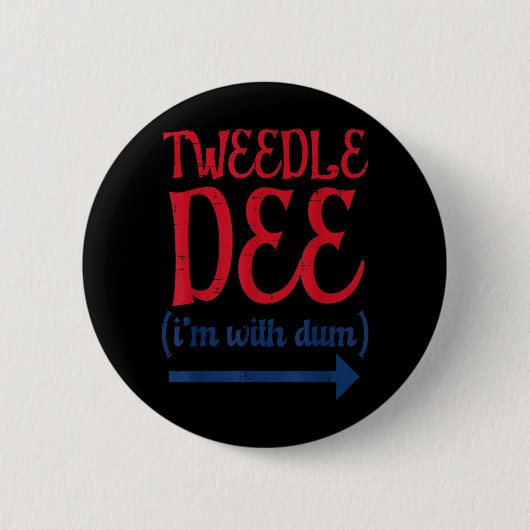 Tle Dee Met Dum Halloween Matching Kostuum Vrouwen Ronde Button 5,7 Cm (Voorkant)