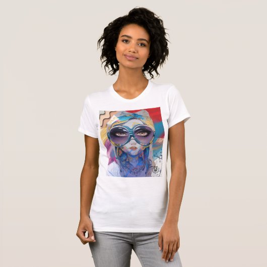 TLES Abstract Vrouw Design T-shirt (Voorkant volledig)