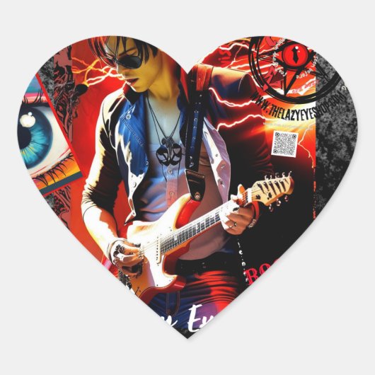 TLES Rocker Design hartvormige Sticker (Voorkant)