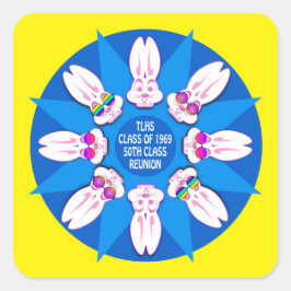 TLHS Bunny Boy Mandala Class Reunion 1969 Vierkante Sticker