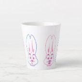 TLHS Klassieke Bunnies allemaal in een rij Latte Mok (Voorkant)