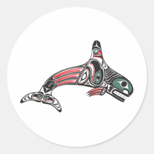 Tlingit Killer Whale & Eagle Ronde Sticker